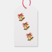Retro Kerstcadeau Label met Bells & Red Cadeaulabel (Achterkant)