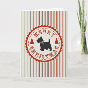 Retro-kerstcadeau voor Scottish Terrier Dog - Aang Feestdagen Kaart
