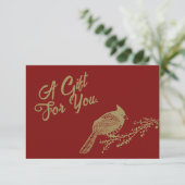 Retro-kerstcadeaubon (Staand voorkant)