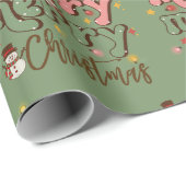 Retro kerstcadeaupapier cadeaupapier (Rol Hoek)