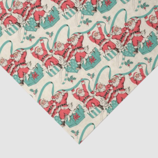Retro kerstcadeaupapier tissuepapier (Detail)