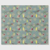 Retro kerstcadeaupapier voor feestdagen cadeaupapier (Vlak)