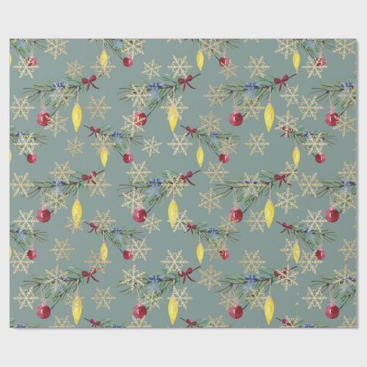 Retro kerstcadeaupapier voor feestdagen cadeaupapier (Vlak)