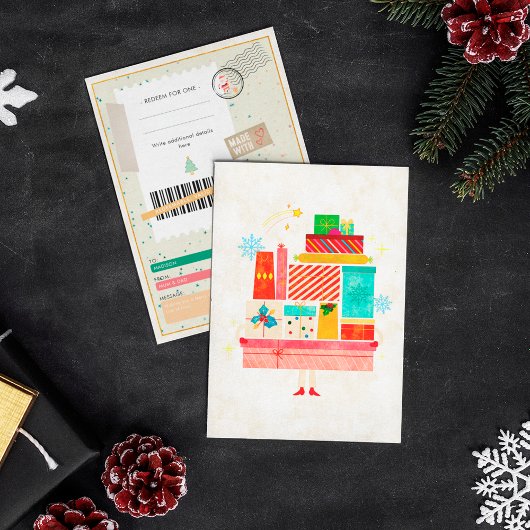 Retro Kerstcadeaus Kerst Ticket Cadeaubon