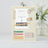 Retro Kerstcadeaus Kerst Ticket Cadeaubon (Staand voorkant)