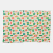 Retro kerstcadeaus theedoek (Horizontaal)