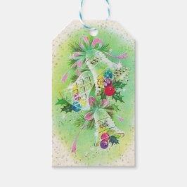 Retro kerstcadeautjes Label voor feestdag Cadeaulabel