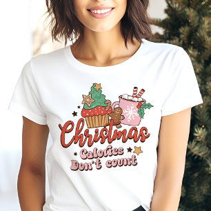 Retro kerstcalorieën tellen niet mee vakantie Tri-Blend shirt