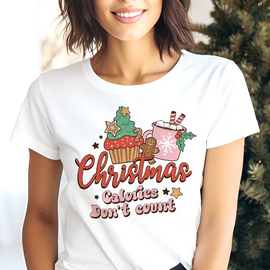 Retro kerstcalorieën tellen niet mee vakantie Tri-Blend shirt