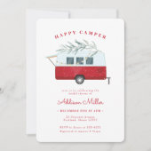 Retro Kerstcamper Red Holiday Vrijgezellenfeest Kaart (Voorkant)