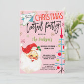 Retro-kerstcocktail-party uitnodiging (Staand voorkant)