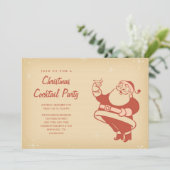 Retro Kerstcocktail Uitnodigingen (Staand voorkant)