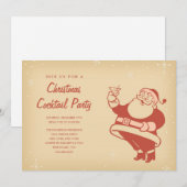 Retro Kerstcocktail Uitnodigingen (Voorkant / Achterkant)