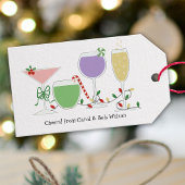 Retro kerstcocktails cadeaulabel