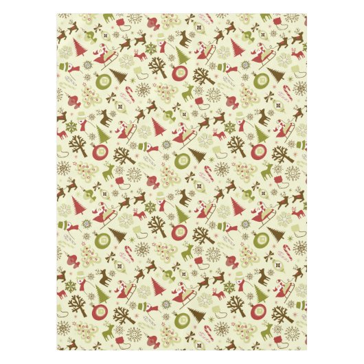 Retro kerstcollage tafelkleed (Voorkant)