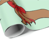Retro-kerstdachshund-dogpapier Cadeaupapier (Rol Hoek)