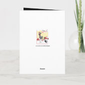 retro kerstdame tekstkaart toevoegen feestdagen kaart (Achterkant)