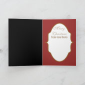 retro kerstdame tekstkaart toevoegen feestdagen kaart (Binnen)