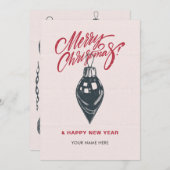 Retro kerstdecoratiebal feestdagenkaart (Voorkant / Achterkant)