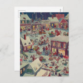 Retro Kerstdorp Chaos Holiday Briefkaart (Voorkant / Achterkant)