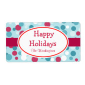 Retro Kerstelijke Stippen Labels (Voorkant)