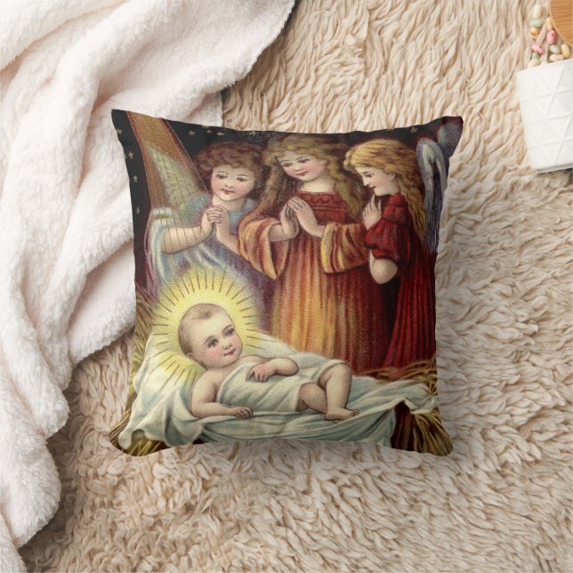 retro kerstengelen met Baby Jesus Kussen (Deken)