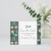 Retro Kerstfeest Bewaar de datumboom Briefkaart (Staand voorkant)