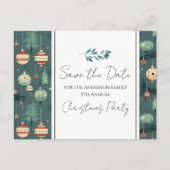 Retro Kerstfeest Bewaar de datumboom Briefkaart (Voorkant)