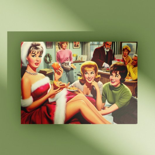 Retro Kerstfeest Briefkaart