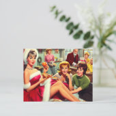 Retro Kerstfeest Briefkaart (Staand voorkant)
