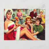 Retro Kerstfeest Briefkaart (Voorkant)