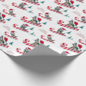 Retro-kerstfeest Cadeaupapier (Hoek)