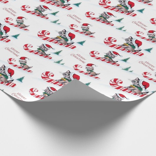 Retro-kerstfeest Cadeaupapier (Hoek)