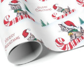 Retro-kerstfeest Cadeaupapier (Rol Hoek)