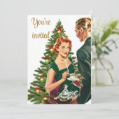 Retro Kerstfeest in de jaren 40  Kaart (Staand voorkant)