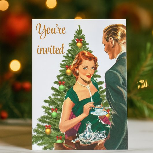 Retro Kerstfeest in de jaren 40  Kaart