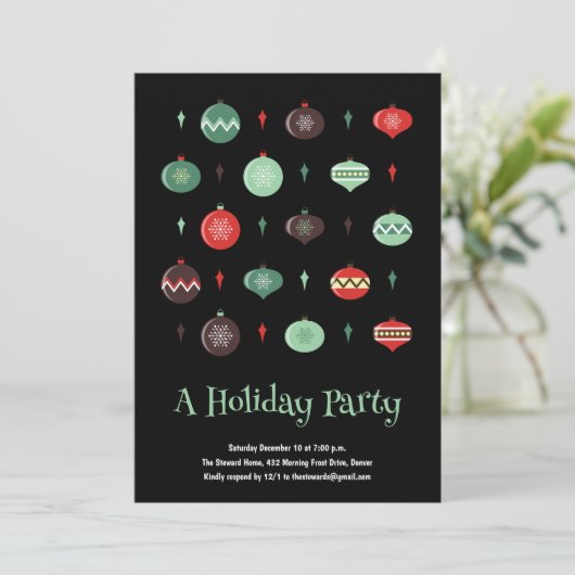 Retro kerstfeest kaart (Staand voorkant)