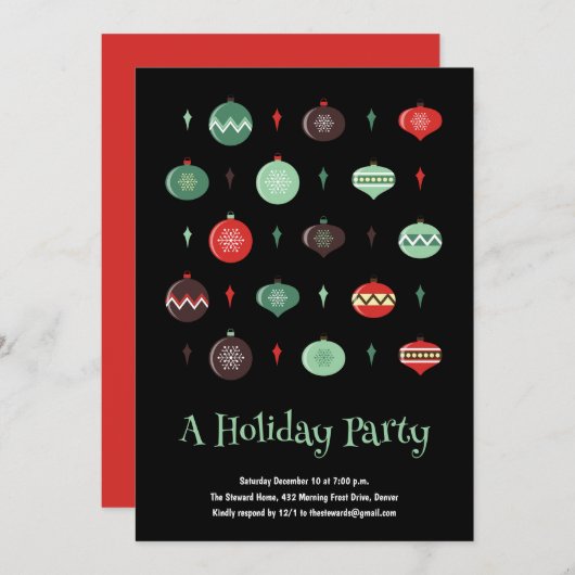 Retro kerstfeest kaart (Voorkant / Achterkant)