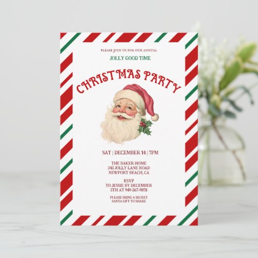 Retro kerstfeest kaart (Staand voorkant)