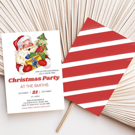 Retro  kerstfeest kaart