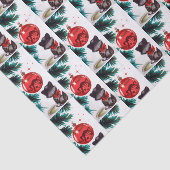 Retro-kerstfeest-katteweefsel Tissuepapier (Detail)