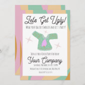 Retro-kerstfeest Oogzar Sweater Event Kaart (Voorkant / Achterkant)