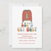 Retro-kerstfeest Ugly Sweater Party Kaart (Voorkant)