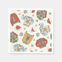 Retro-kerstfeest Ugly Sweater Party Servet