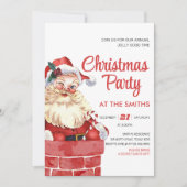 Retro Kerstfeest uitnodiging (Voorkant)