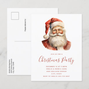 Retro Kerstfeest Uitnodiging Briefkaart