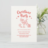 Retro kerstfeest uitnodiging voor een Sinterklaas (Staand voorkant)