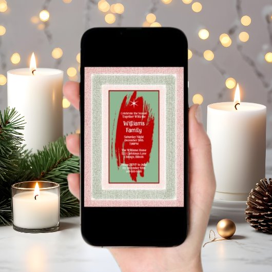 Retro kerstfeest vakantie digitale uitnodiging