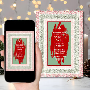 Retro kerstfeest vakantie digitale uitnodiging