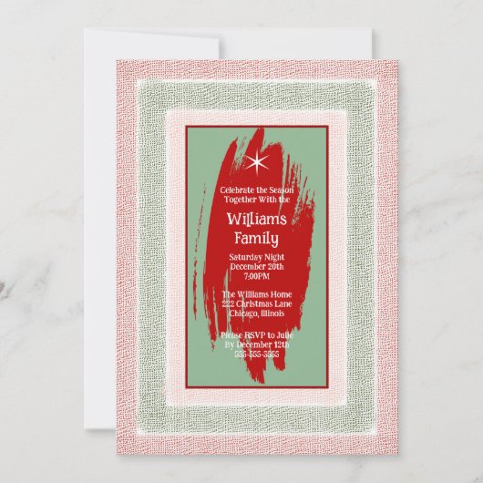 Retro kerstfeest vakantie digitale uitnodiging (Voorkant)
